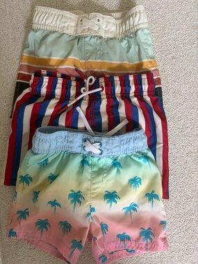 Bundle of 3 Cat & Jack Boys Swim Trunks – Size 18 Months